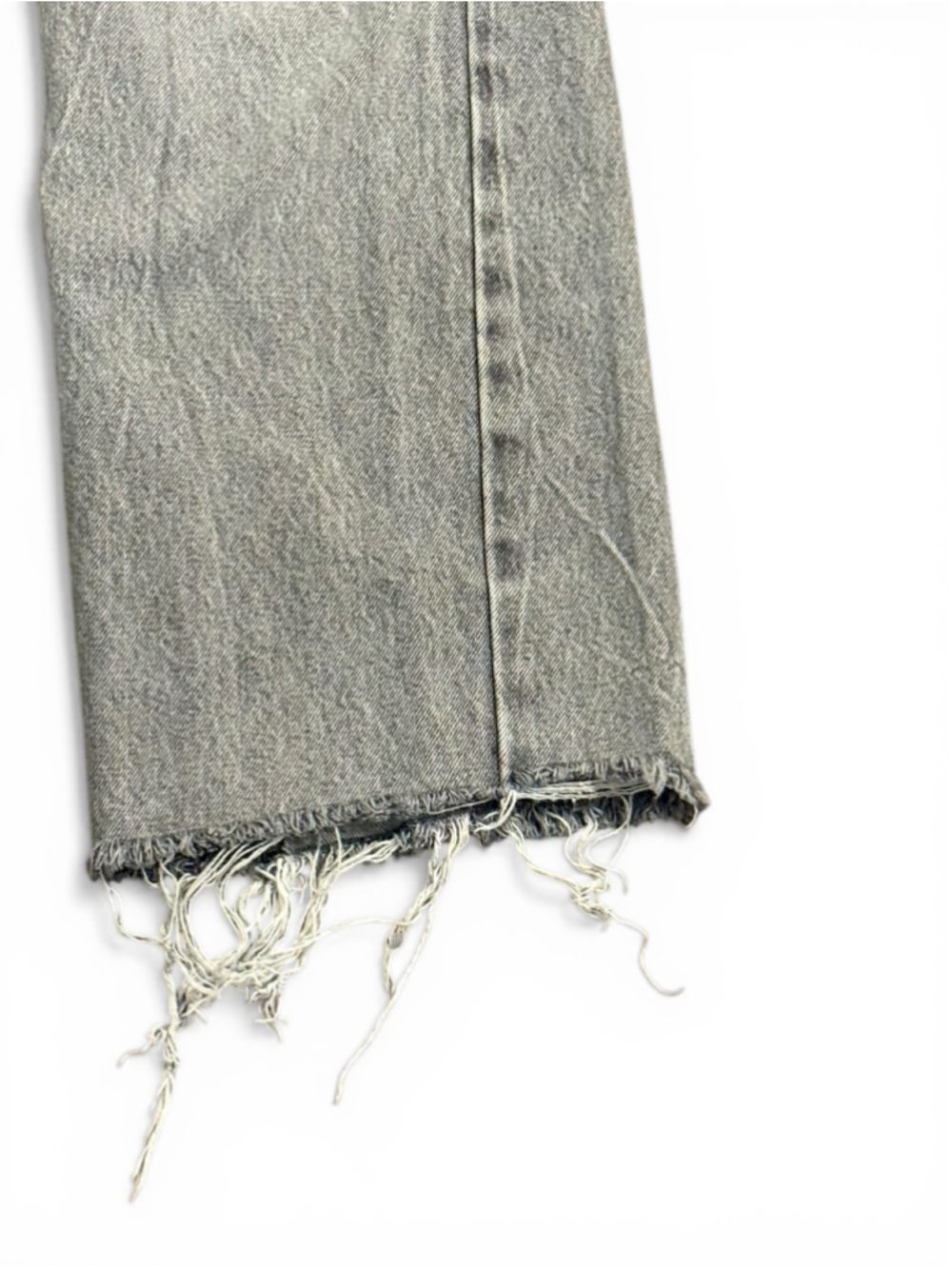 Pull & Bear Women's Acid Wash Gray Straight Leg Raw Hem High Rise Sz 2 - Picture 3 of 10